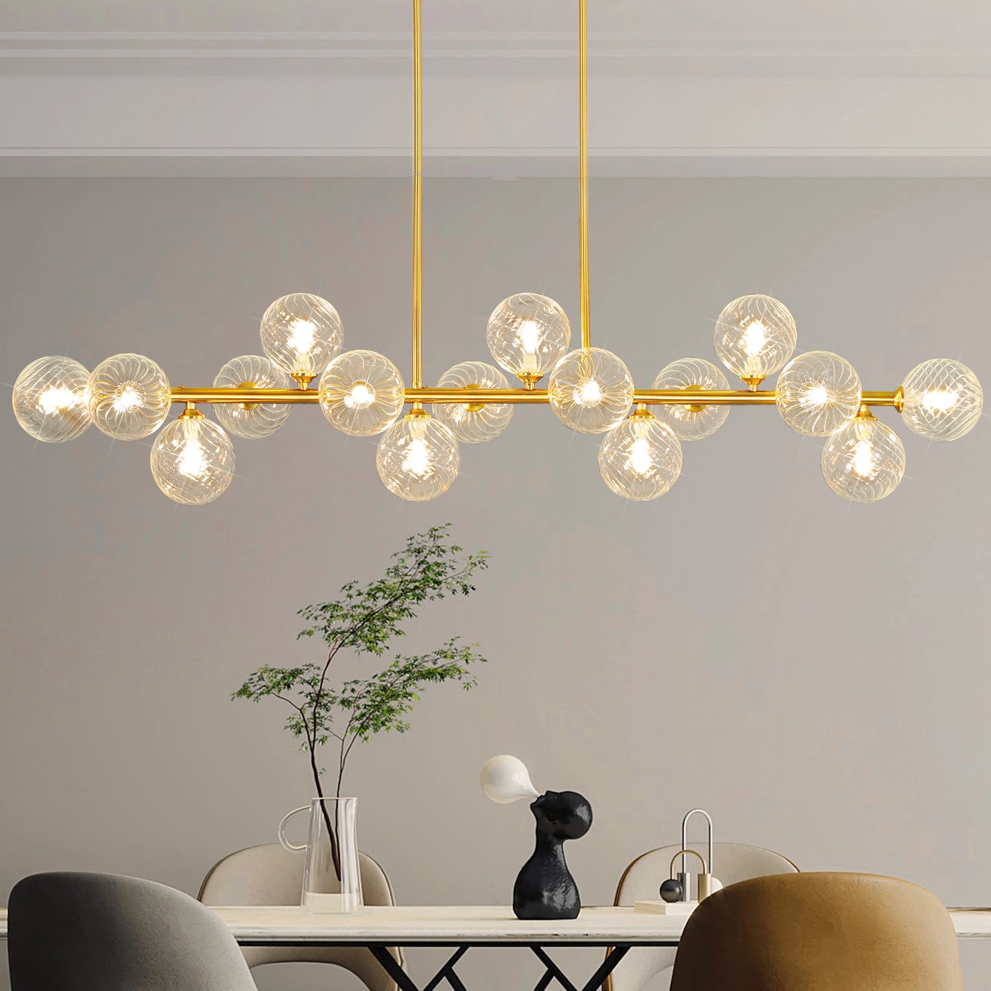 Mid Century Modern Sputnik 16 Light Chandelier for Dining Room