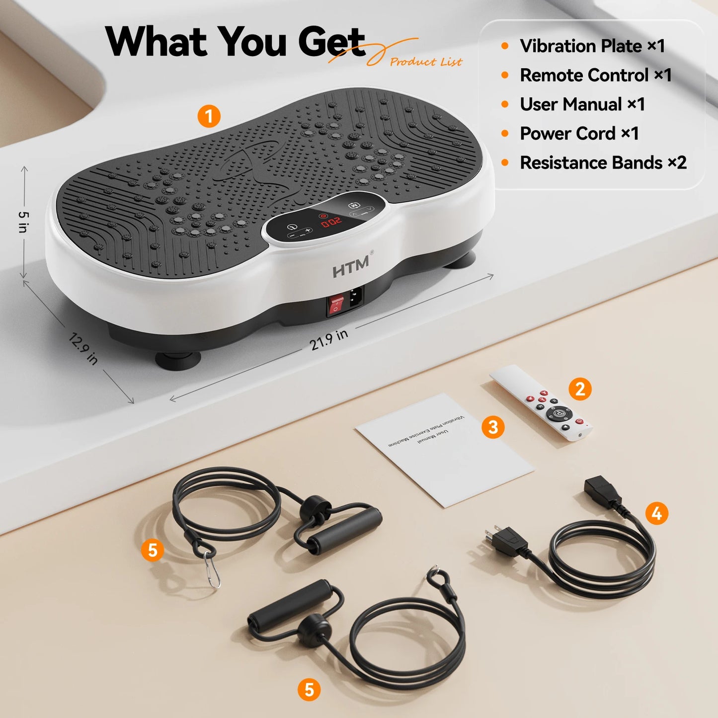 HTM Whole Body Vibration Plate Calorie Counter 120 Speed Levels