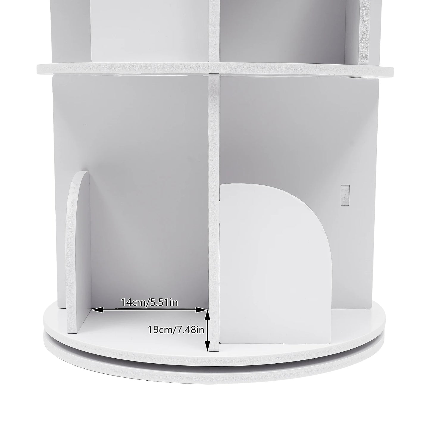 Rotatable Wooden Bookshelf With 360 Degree Display Stand Organizer