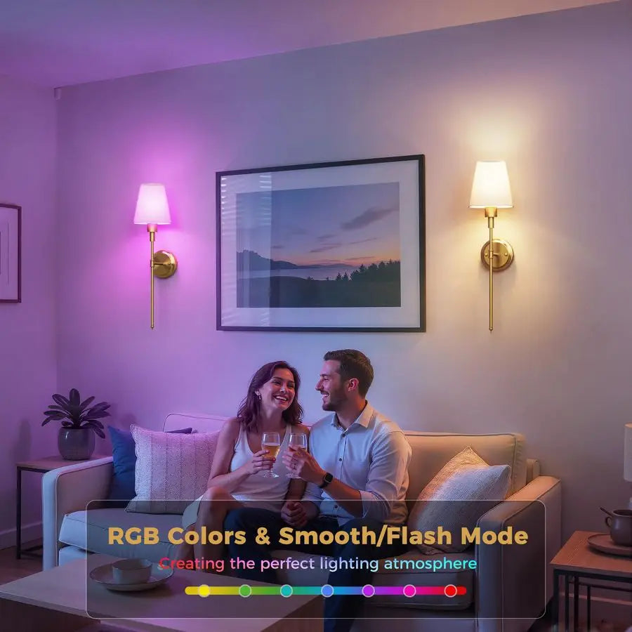 Battery Operated Wall Sconce Rechargeable Wireless Set Of Two