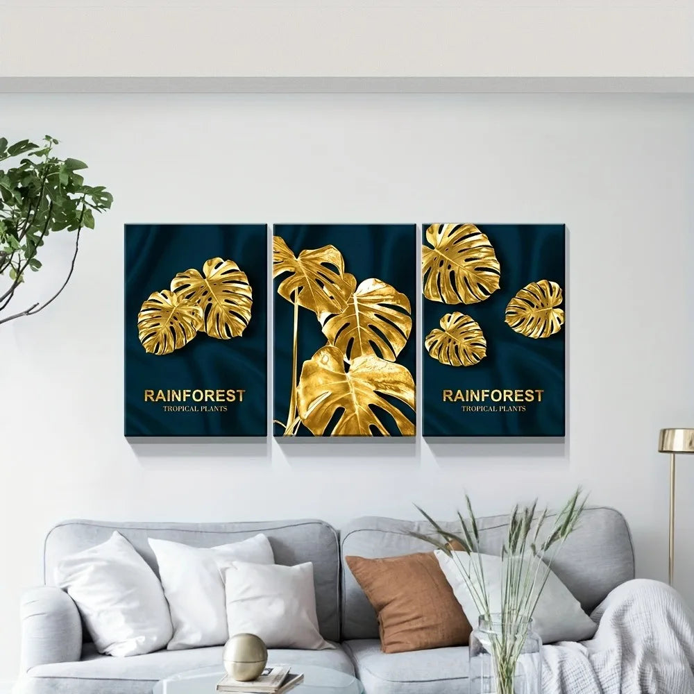 Abstract Plant Leaf Wall Art In Modern Deco Style Elegant