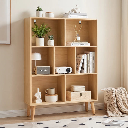3-Tier Modular Cube Bookcase with 7 Compartment