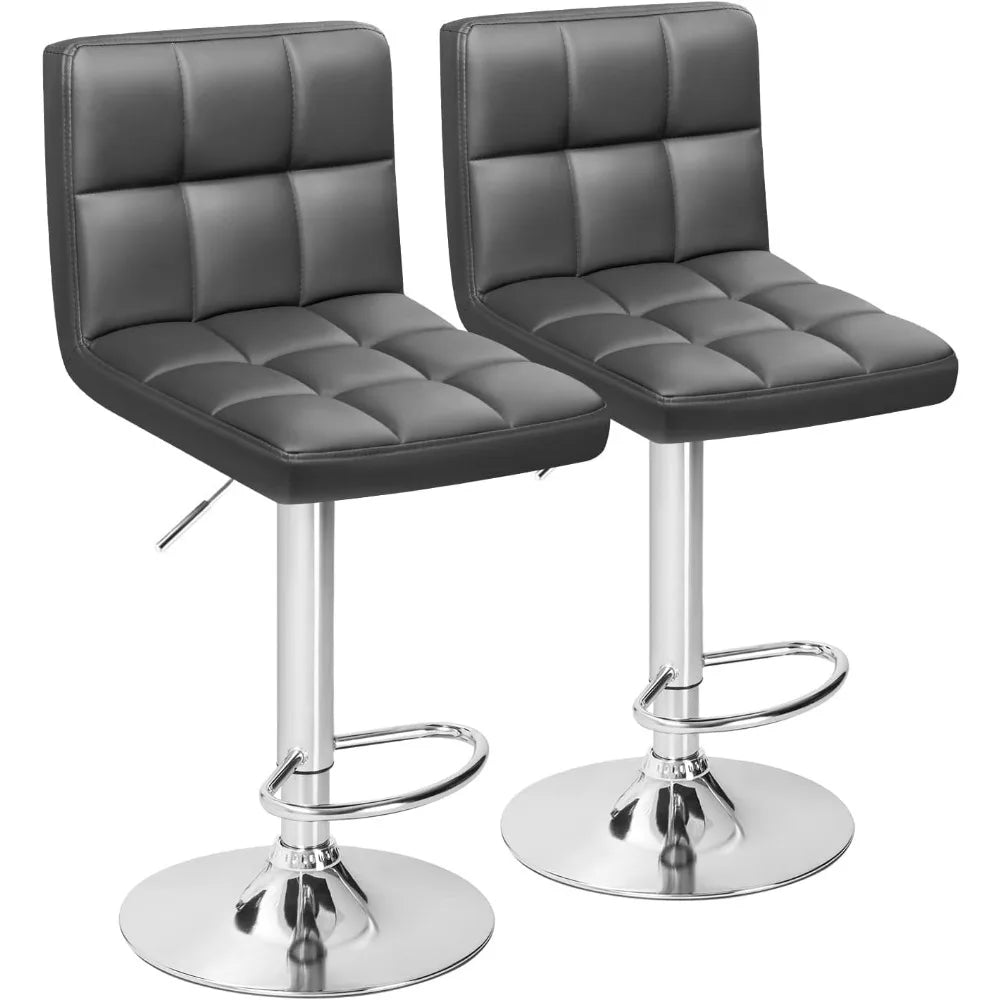 Bar Stools PU Leather Swivel Adjustable Hydraulic Counter Height Set