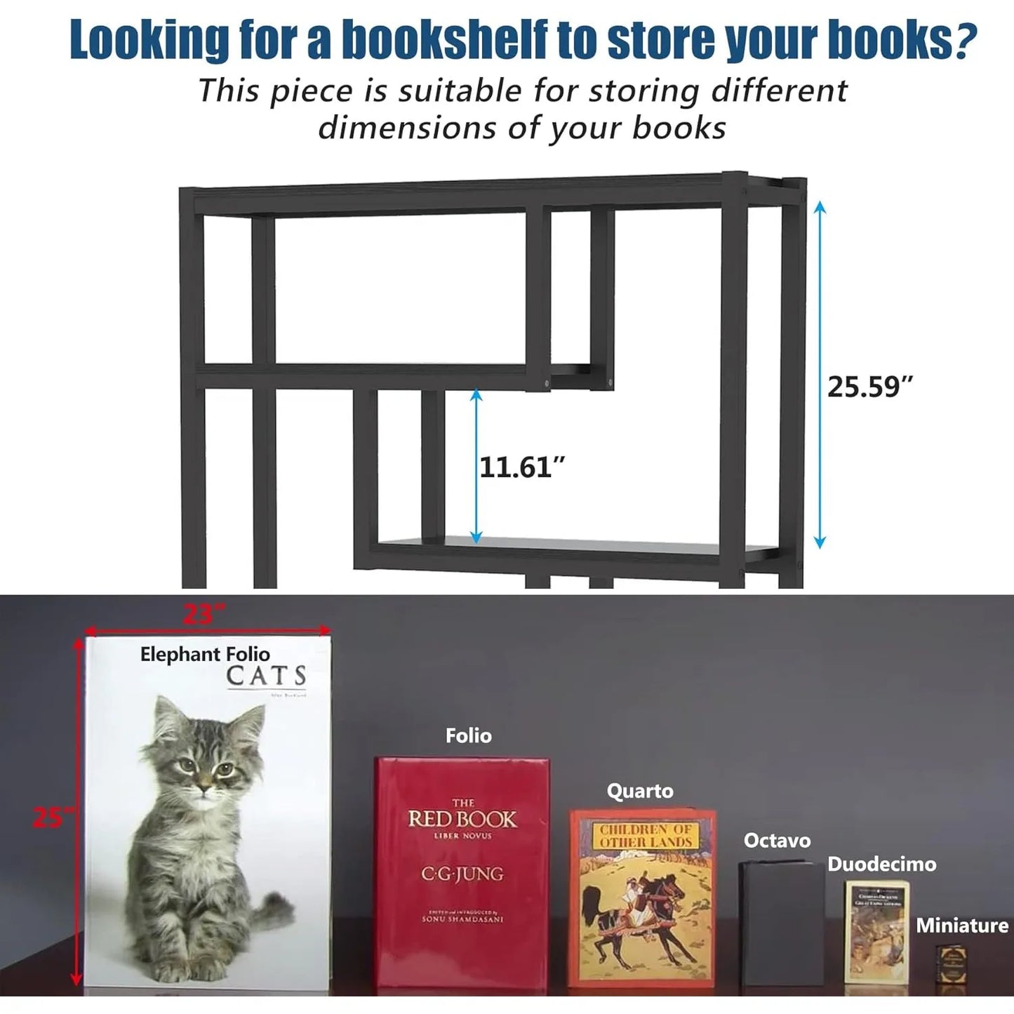 Way To Origin Modern Industrial Etagere Bookshelf Storage Display