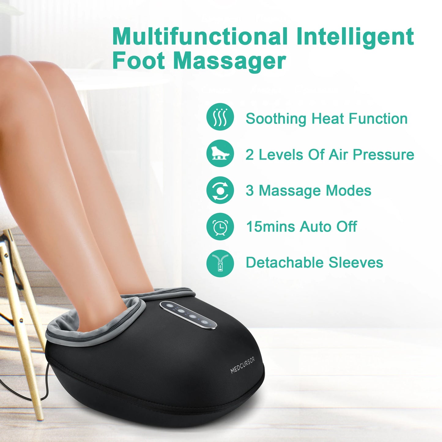 Medcursor Shiatsu Foot Massager with Heat and Deep Tissue Relief