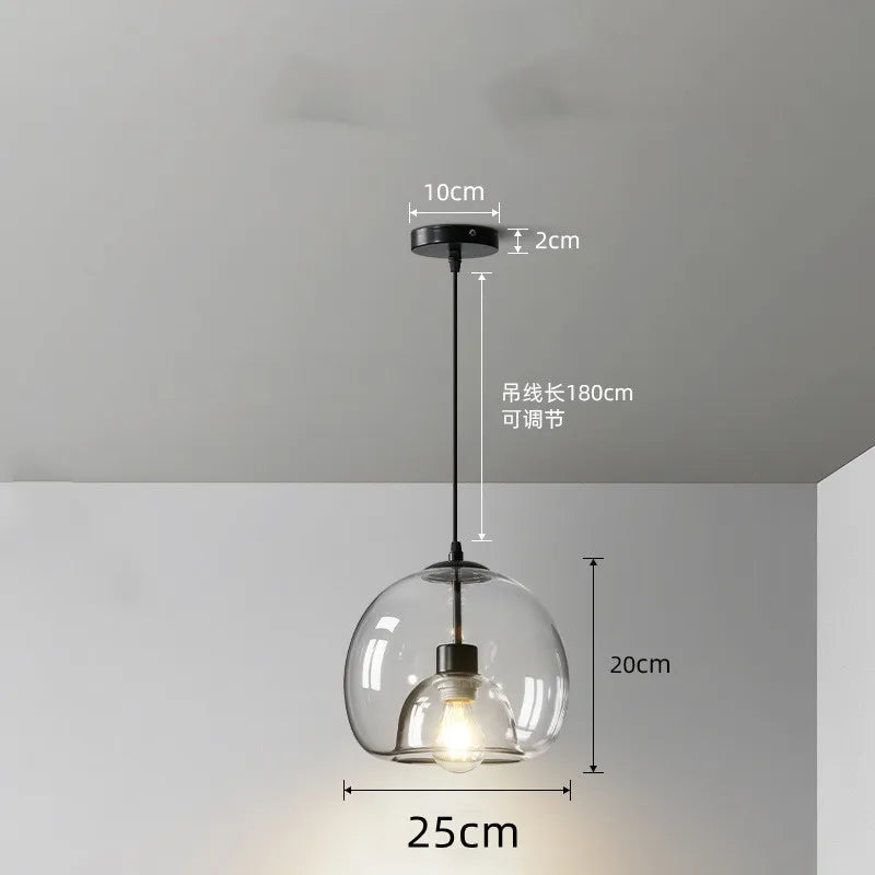 Taonusanshu Nordic Iron Glass Pendant Lamp Kitchen Island