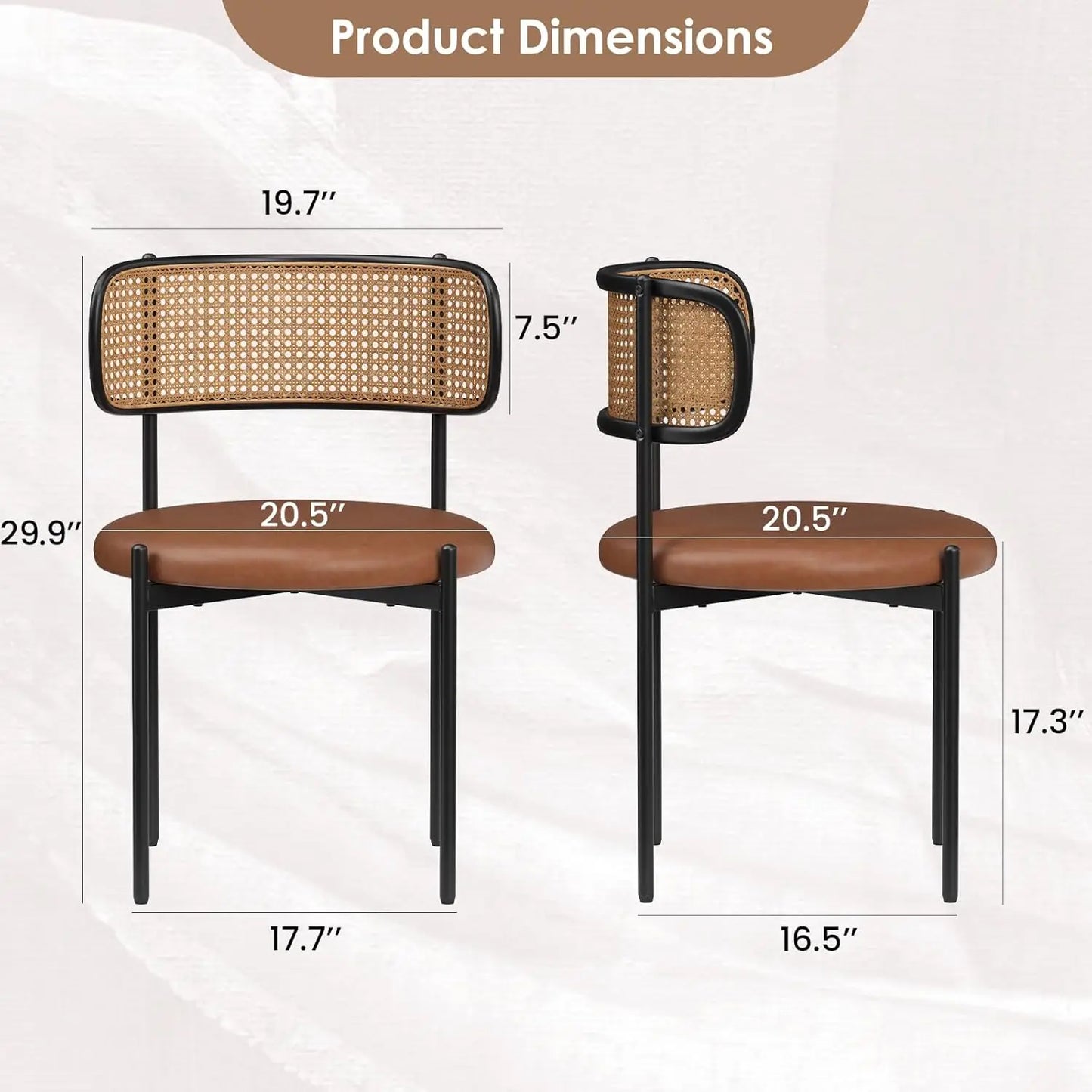 Mid Century Rattan Back Dining Chairs