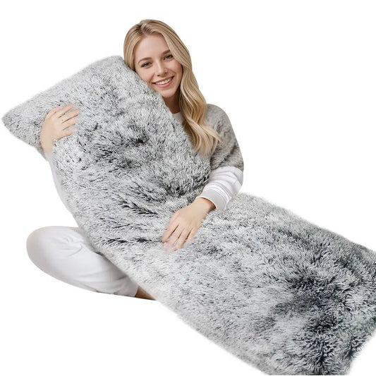 Fluffy Body Pillow With Removable Cover And Adjustable Filling
