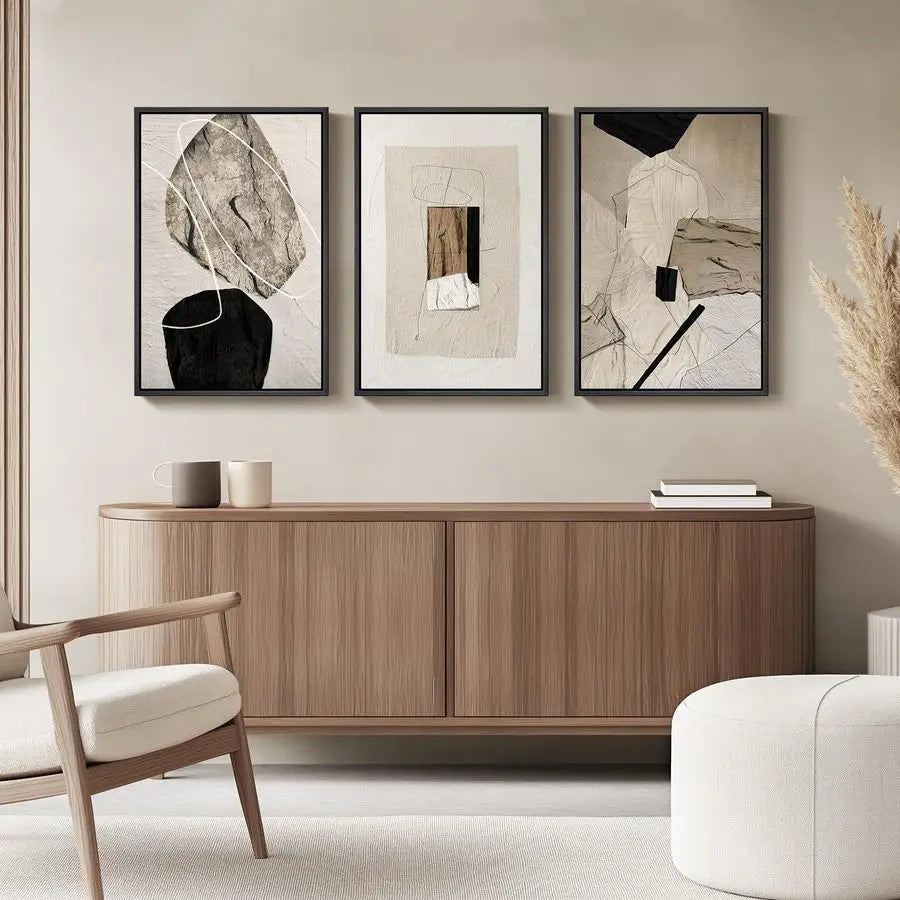 Abstract Wall Art Set of 3 Modern Canvas Prints Gallery