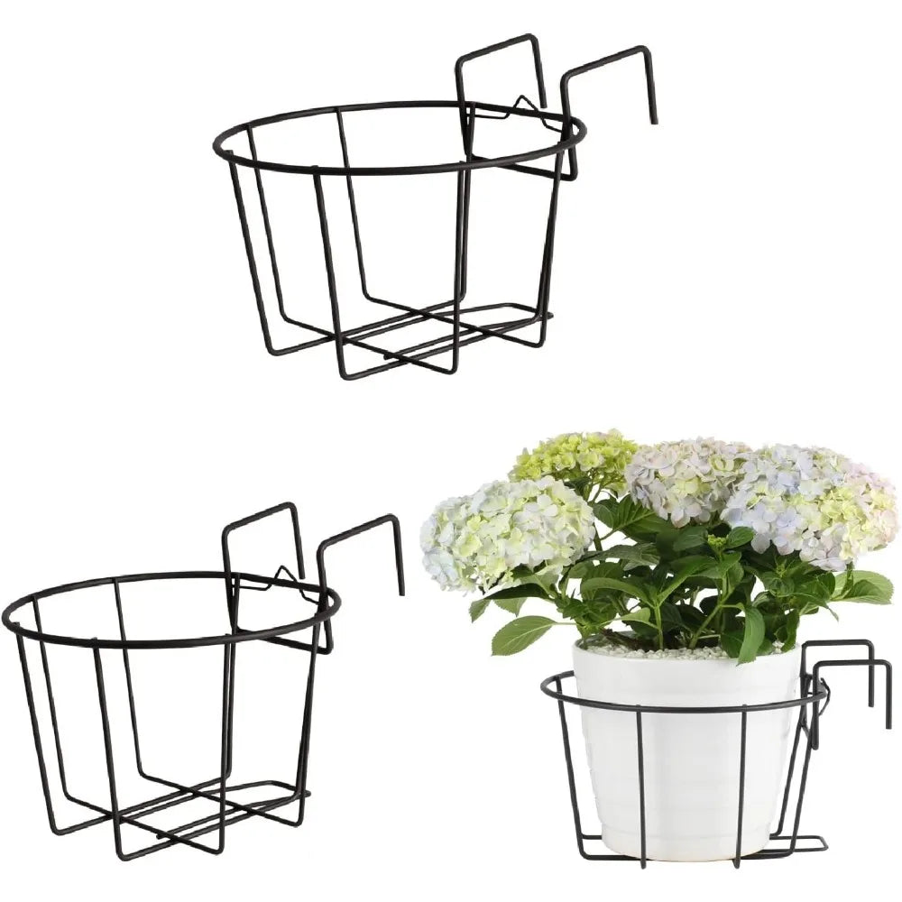 NBVCX 3 Pack Balcony Railing Planters Metal Hanging Baskets