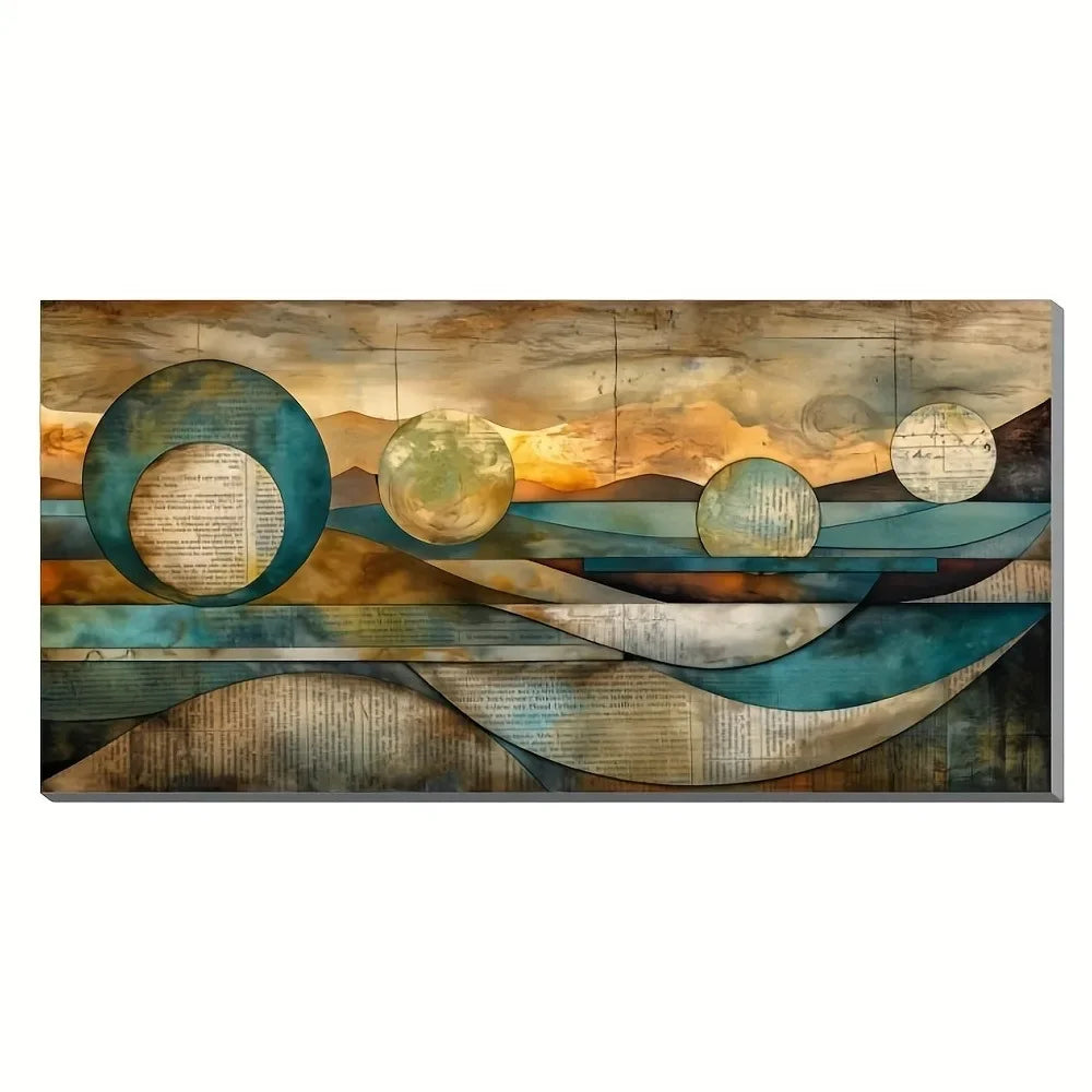 Art Deco Modern Contemporary Canvas Wall Art Pine Frame