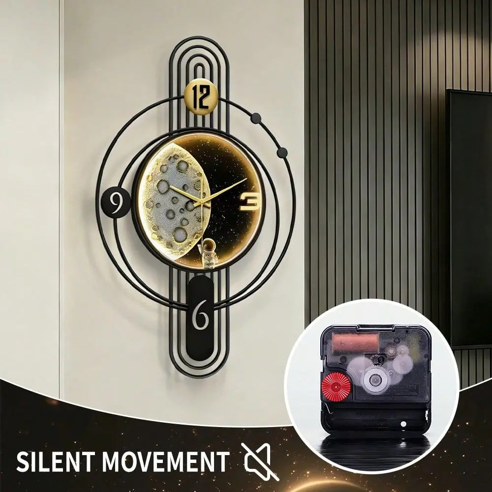 Illuminated Wall Clock With Iron Frame Quiet Sweep Movement