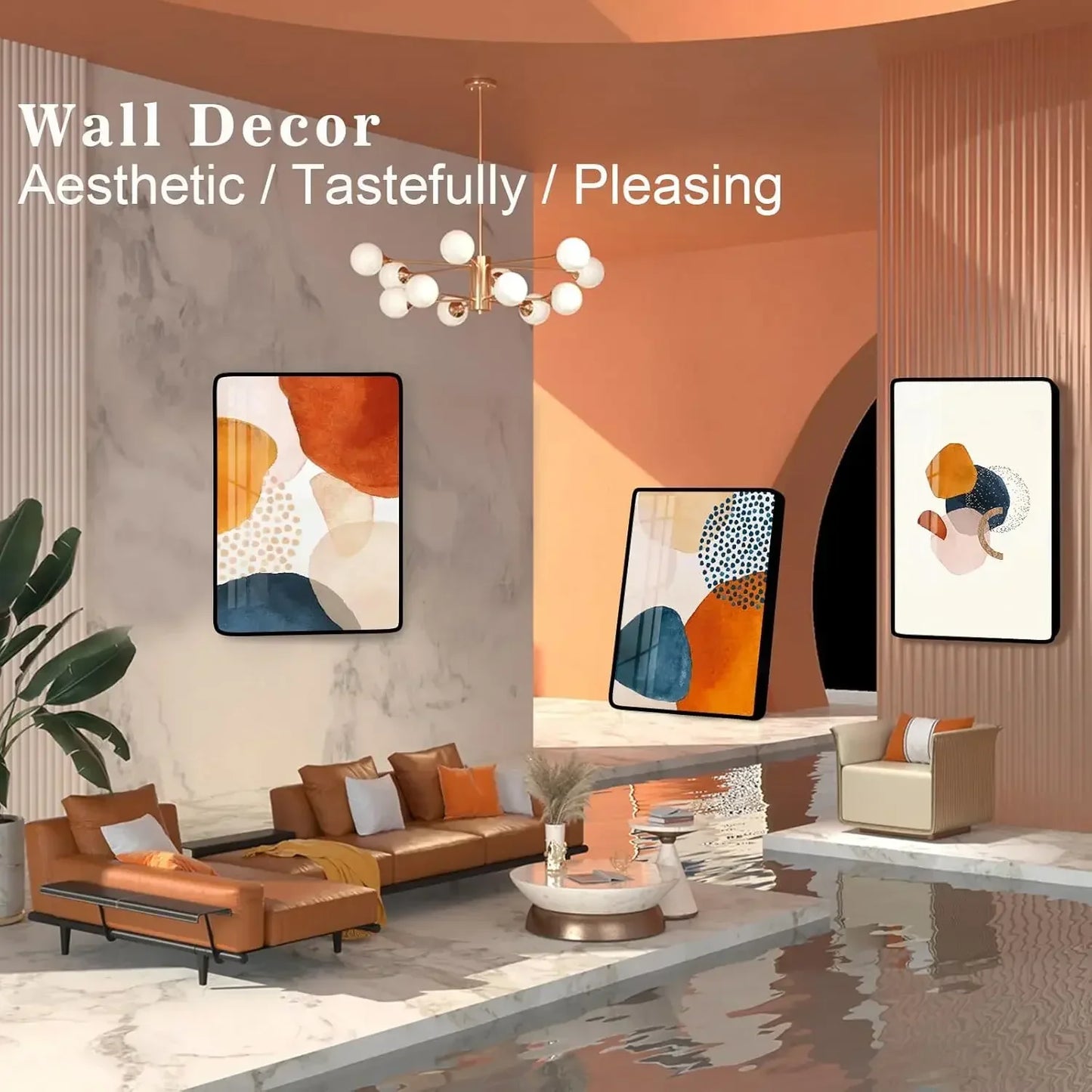 Framed Abstract Wall Art Boho Decor For Living Room