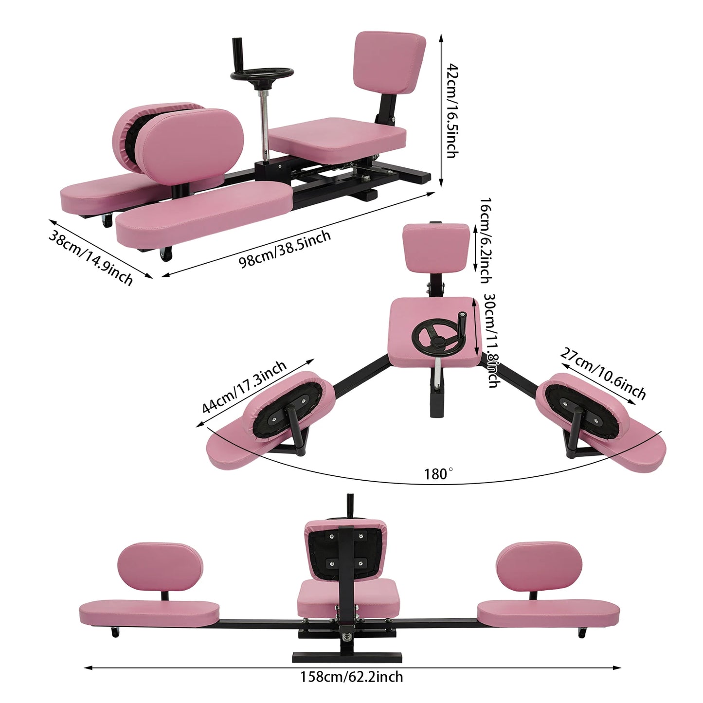 Heavy Duty Adjustable Leg Stretcher With Wheels For Dance Yoga