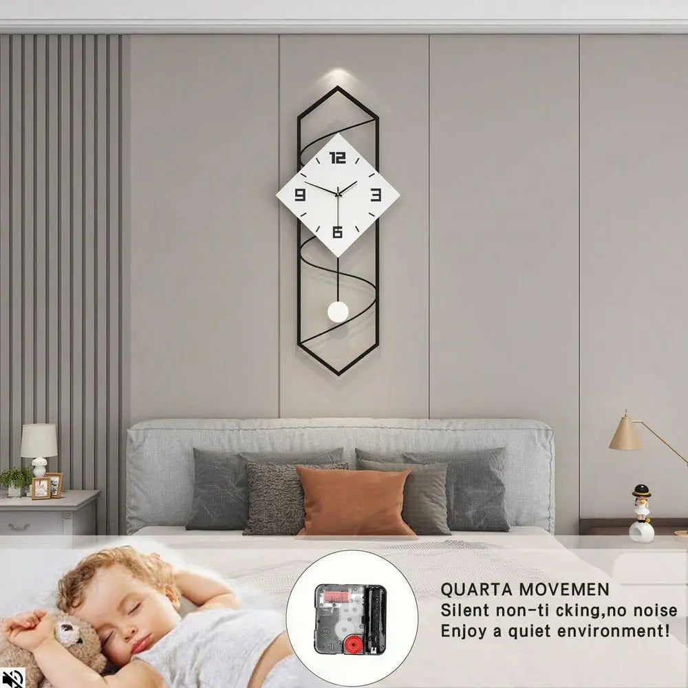 Decorative Modern Wall Clock Silent Quartz Movement Battery Operated