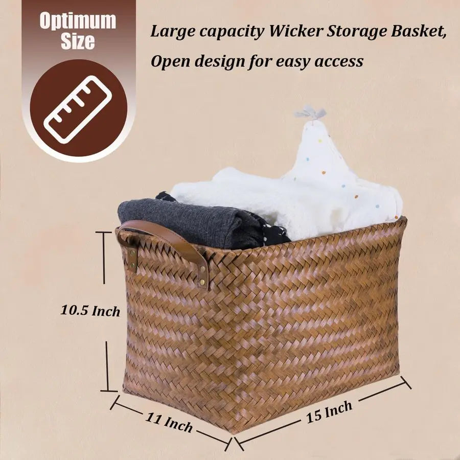 Handwoven Bamboo Laundry Hamper Basket for Home Organization