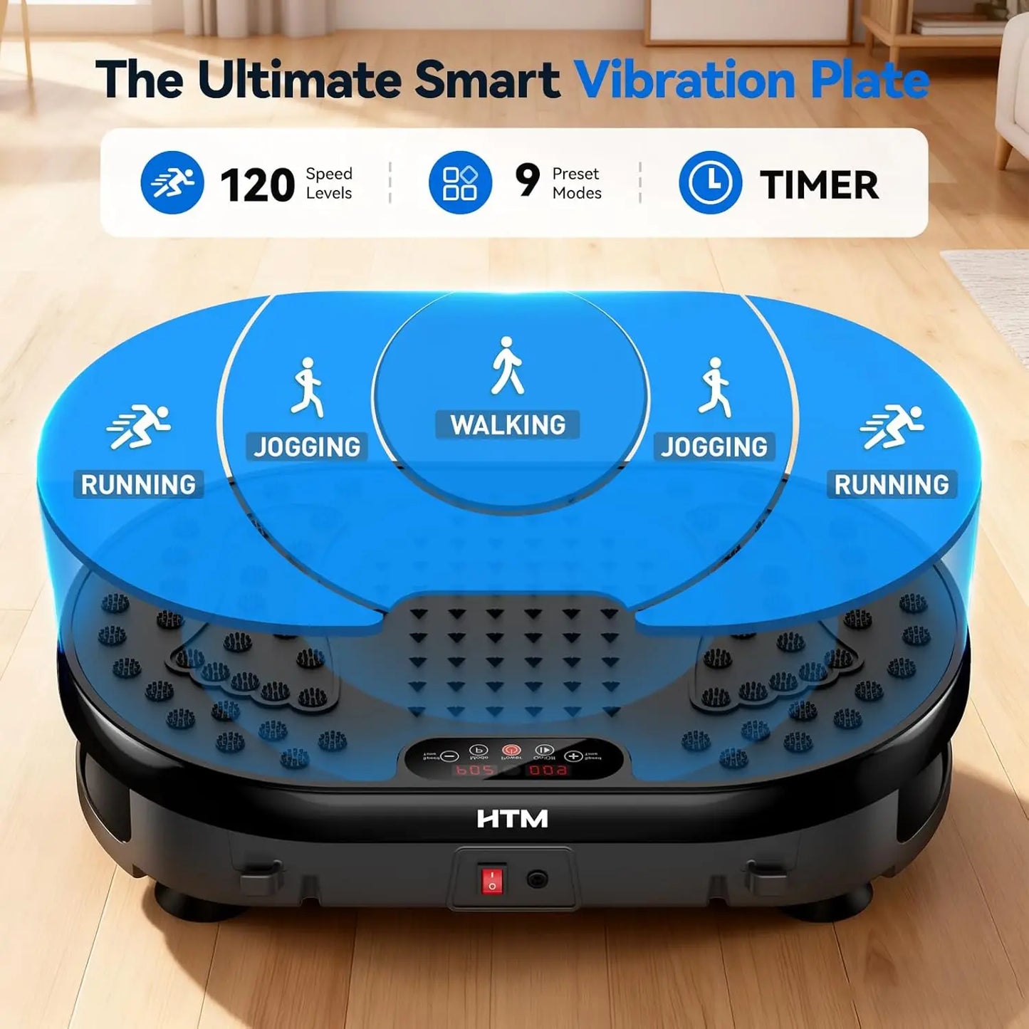 HTM Whole Body Vibration Plate Exercise Machine With Handles