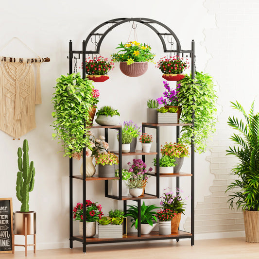 BINGOPAW Five Tier Tall Indoor Plant Stand Arched Frame