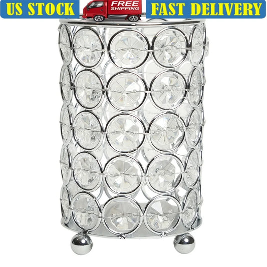Chrome Candle Holder Crystal Flower Vase Centerpiece For Weddings