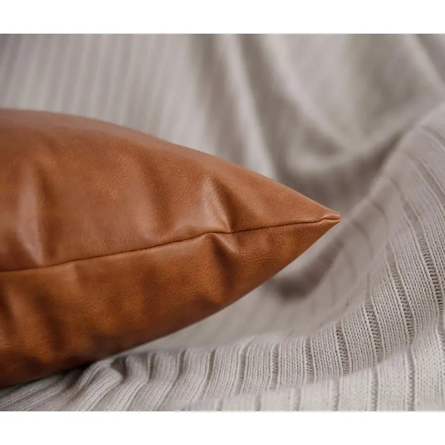Leather Throw Pillow Covers Modern Minimalist Cushion Cases