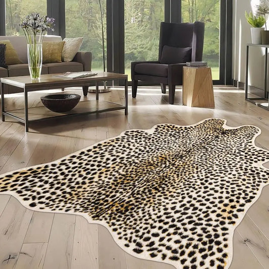 Leopard Print Cheetah Faux Fur Rug For Bedroom Living Room