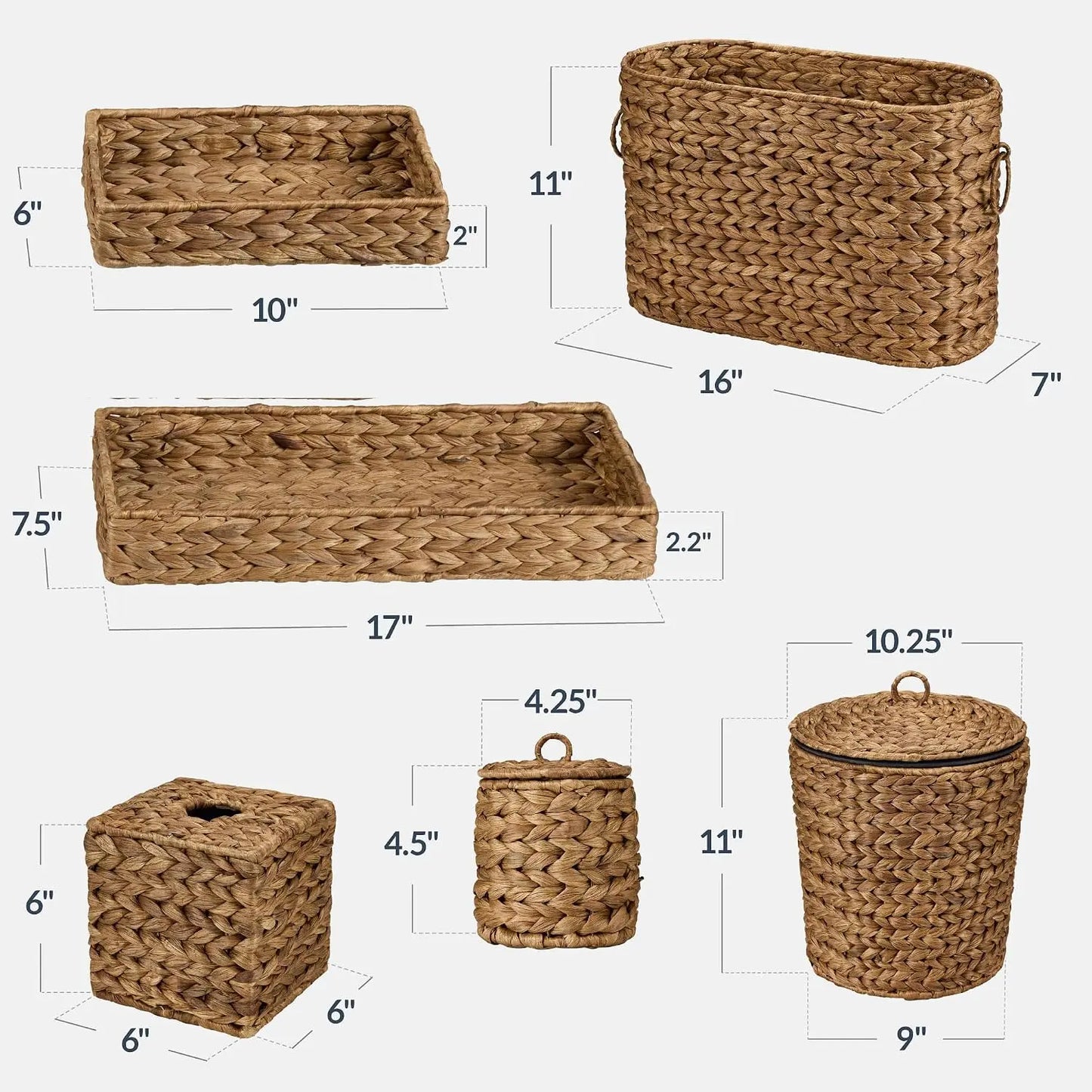 Bathroom Accessories Set With Vanity Trays And Canisters
