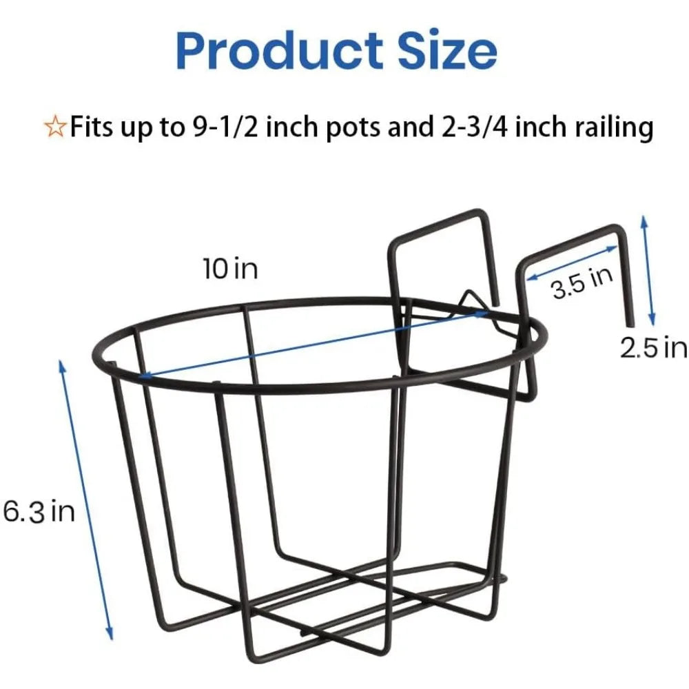 NBVCX 3 Pack Balcony Railing Planters Metal Hanging Baskets