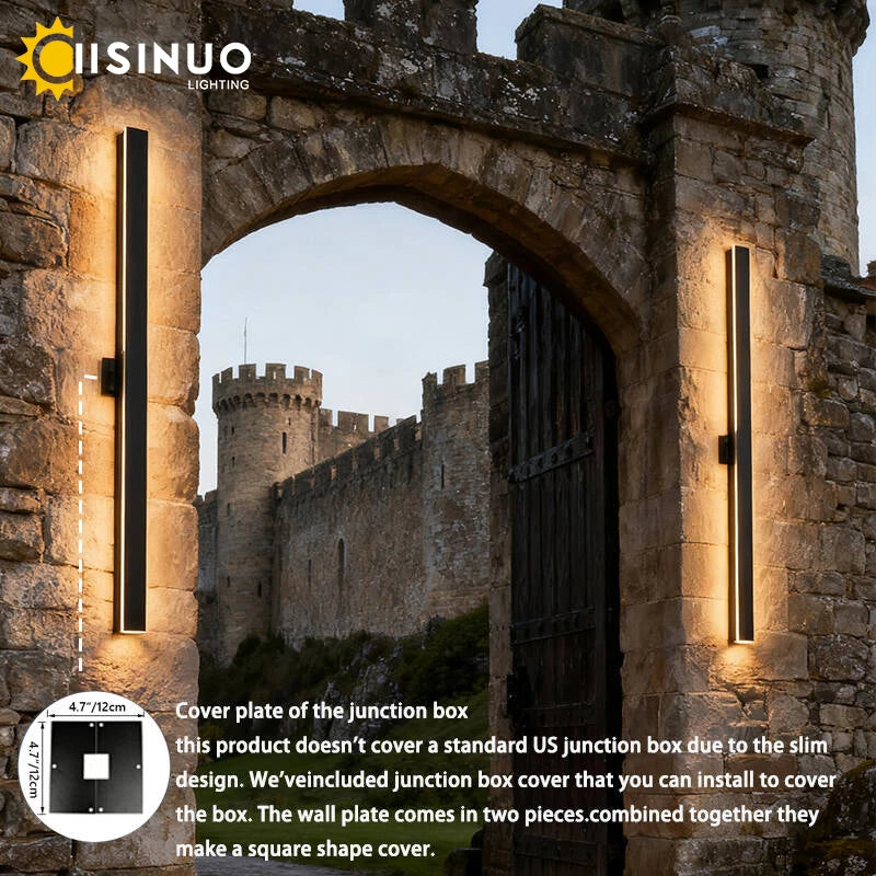 IISINUO Outdoor Porch Wall Light Dimmable Stainless Steel IP67