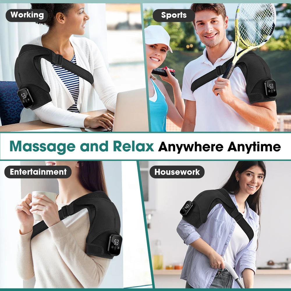 PASTSKY Rechargeable Heated Shoulder Massager With 3 Heat Levels