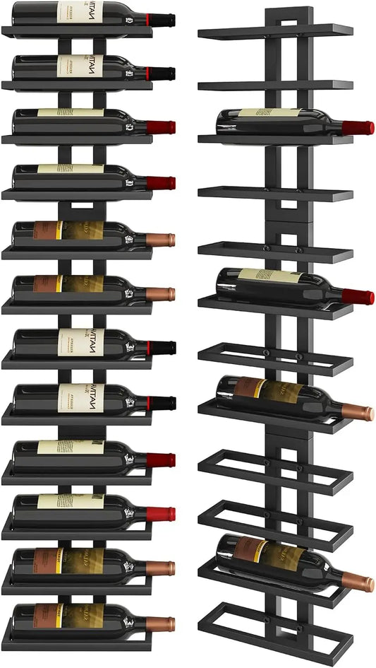 Wall Mounted Wine Rack Metal Holder for Home Bar Display