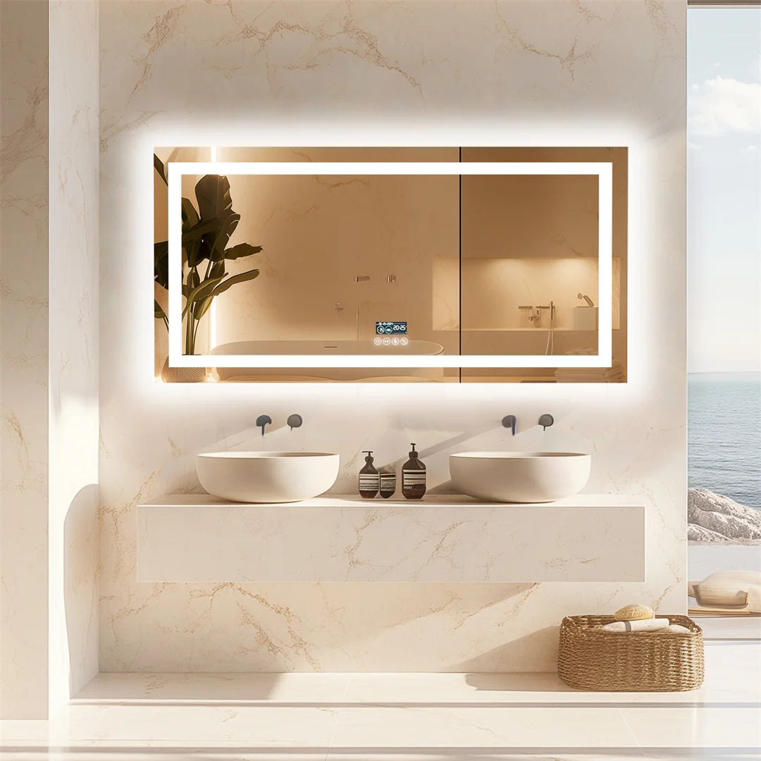 LUVODI Bluetooth Mirror With LED Light And Anti Fog Speaker