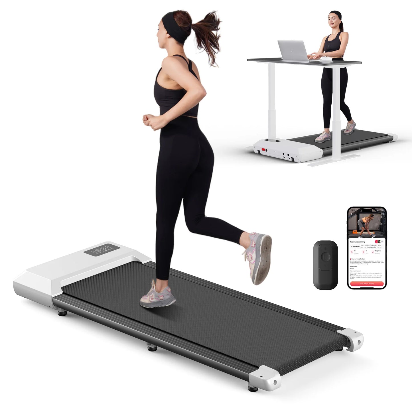 Superun 2.5HP Treadmill 2in1 Walking Running Exercise Machine