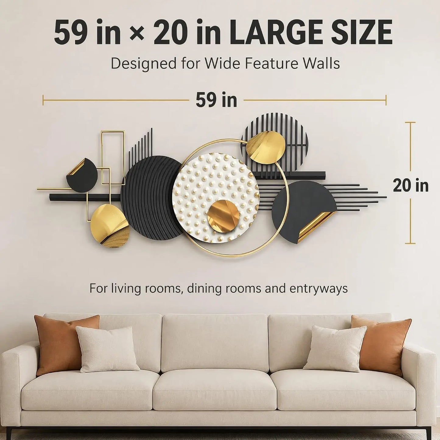 Modern Geometric Wall Art Sculpture Abstract 3D Metal Decor