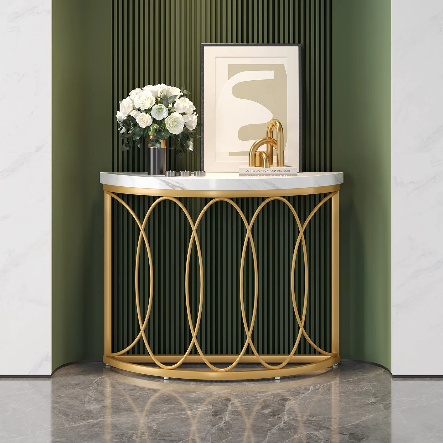Half Moon Entryway  Console Table