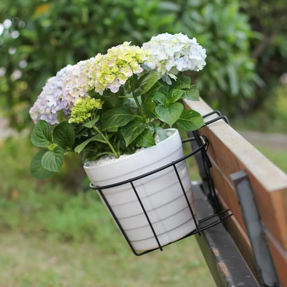 NBVCX 3 Pack Balcony Railing Planters Metal Hanging Baskets