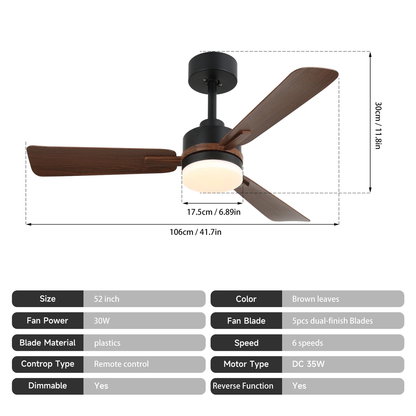 GreeLustr Modern Ceiling Fan With LED Lamp Pendant Light Fandelier