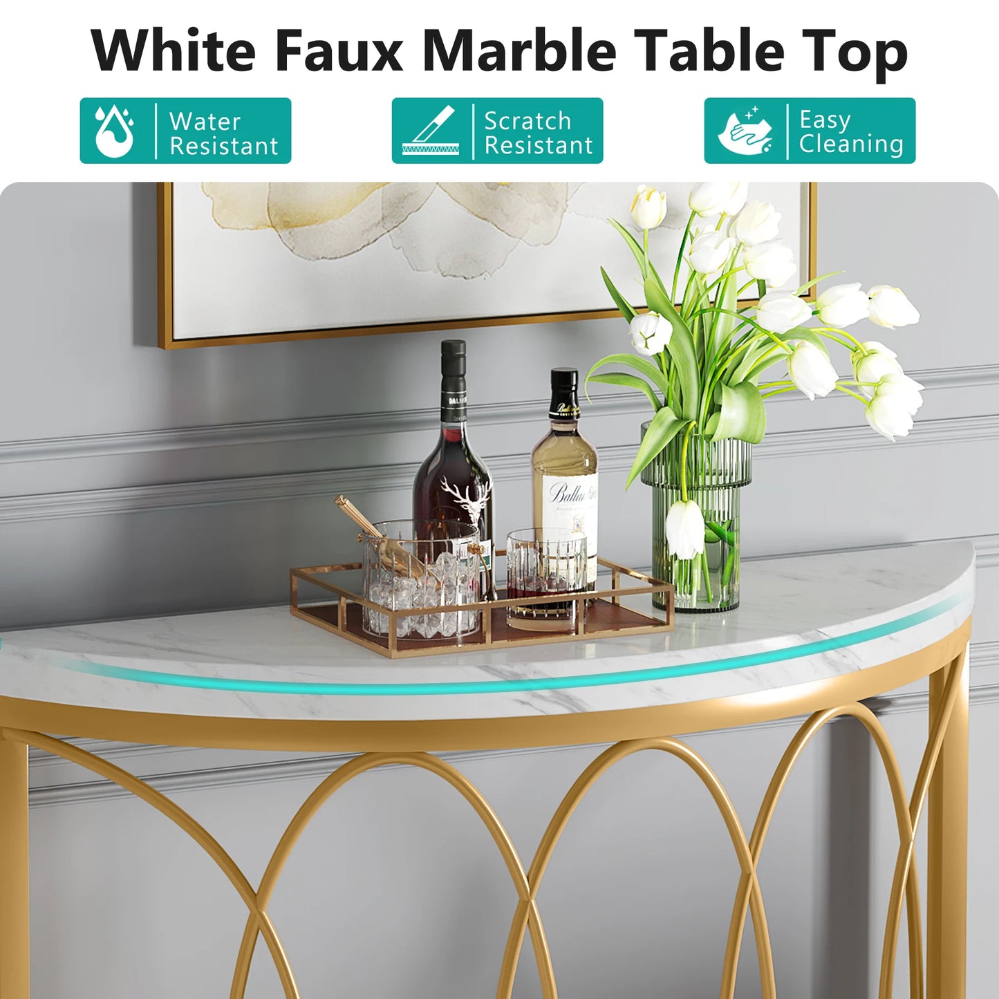 Half Moon Entryway  Console Table