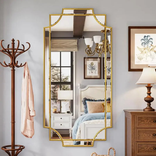XMSJ Beveled Scalloped Wall Mirror Decor For Bedroom