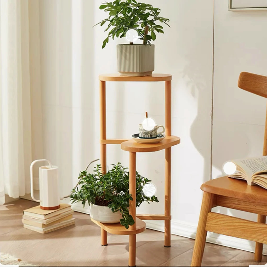 Wisfor 3 Tier Bamboo Plant Stand Corner Shelf Rack