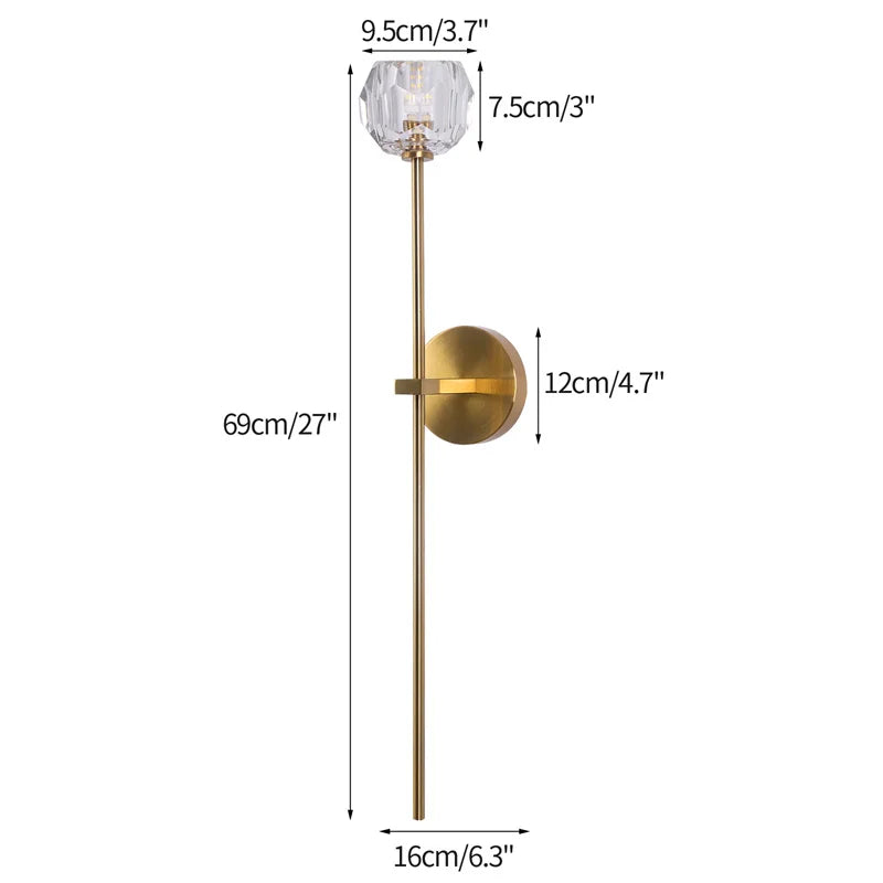 GreeLustr Modern Crystal G9 Wall Sconce Lamp For Bedroom