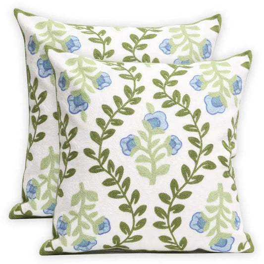Embroidered Decorative Throw Pillow Covers For Sofa Farmhouse Decor