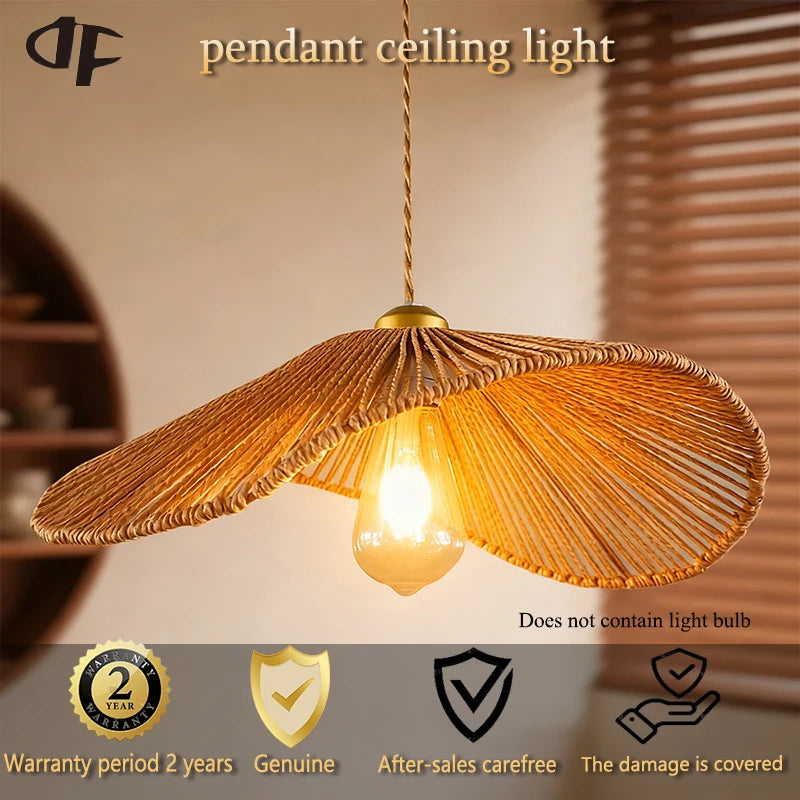 DF LIGHT HOUSE Bamboo Iron E26 Ceiling Chandelier Pendant