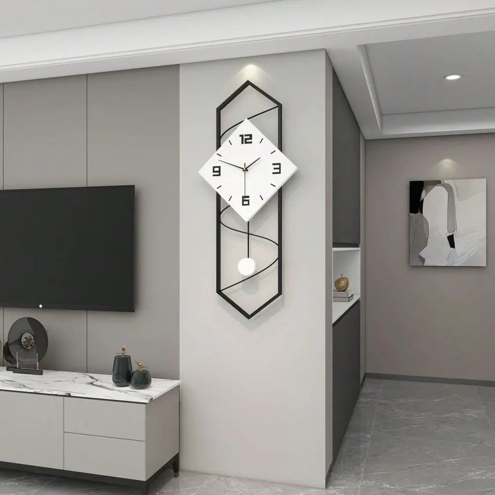Decorative Modern Wall Clock Silent Quartz Movement Battery Operated