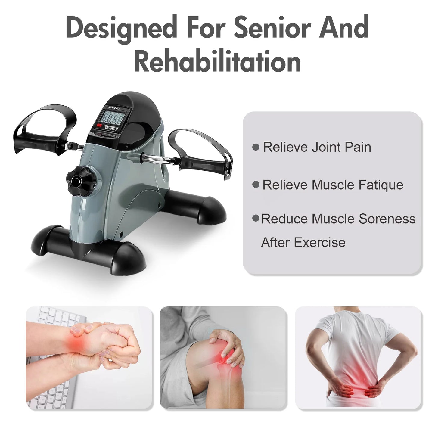 Mini Under Desk Pedal Exerciser With LCD Screen For Legs