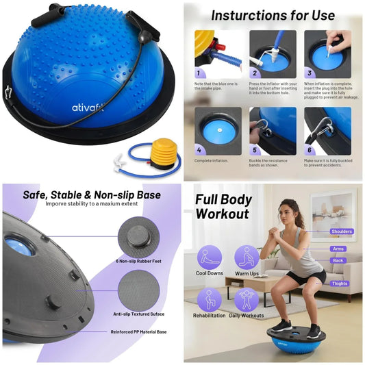 YTYIN Balance Ball Half Exercise Ball For Balance Workouts