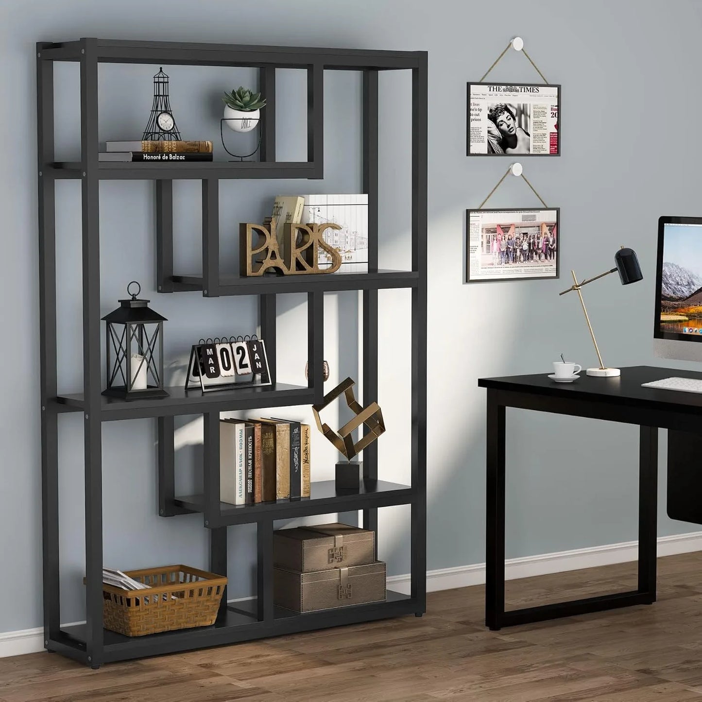 Way To Origin Modern Industrial Etagere Bookshelf Storage Display