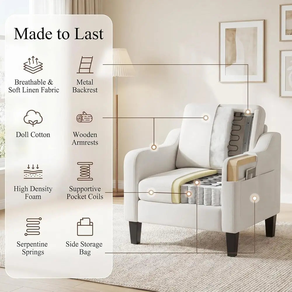 Upholstered Swivel Wood-Frame Armchair