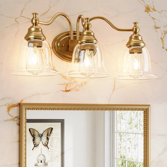 Tribesigns 3 Light Vanity Bath Light Fixture With Glass Shades