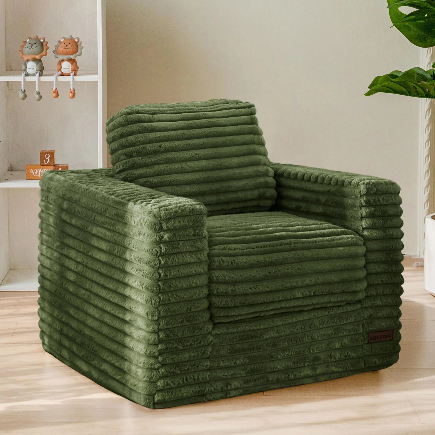 XIUWO Kids Bean Bag Chair With Faux Fur And Pillows