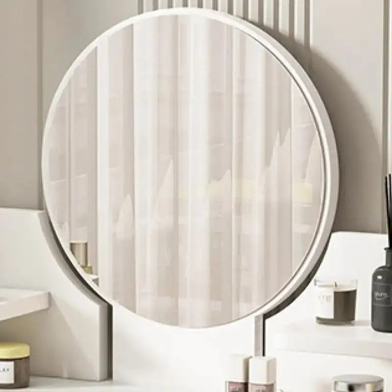 Vanity Table With Two Drawers And Makeup Mirror For Bedroom